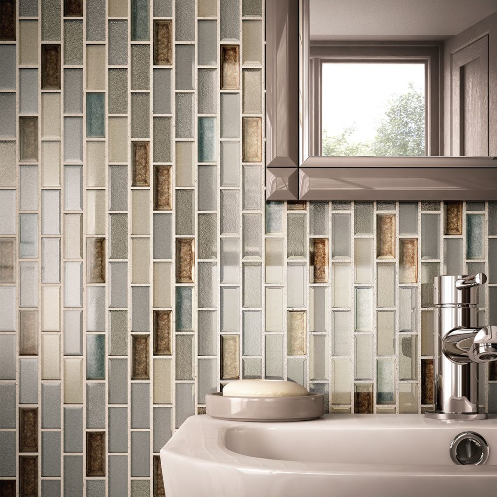 Bold Backsplashes tiles of bathroom wall | Country Manor Decorating